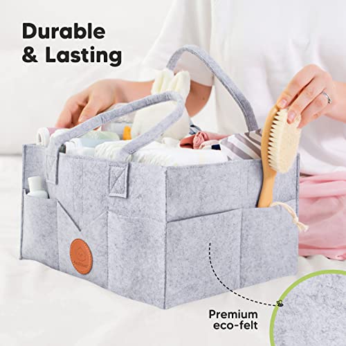 KeaBabies Baby Diaper Caddy Organizer - Large Baby Organizer - Diaper Organizer For Changing Table - Storage Caddy - Changing Table Organizer For Baby Boy, Girl - Nursery Organizer (Classic Gray)