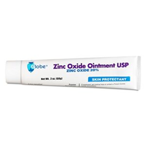 Globe Zinc Oxide Ointment 20%| 2 Ounce Tube (3 Pack) (Total 6 oz) | Advanced Skin Protection | for Diaper Rash, Relief from Poison Ivy, Sumac & Oak, Protects from Wetness, Protects Chafed Skin