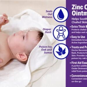 Globe Zinc Oxide Ointment 20%| 2 Ounce Tube (3 Pack) (Total 6 oz) | Advanced Skin Protection | for Diaper Rash, Relief from Poison Ivy, Sumac & Oak, Protects from Wetness, Protects Chafed Skin