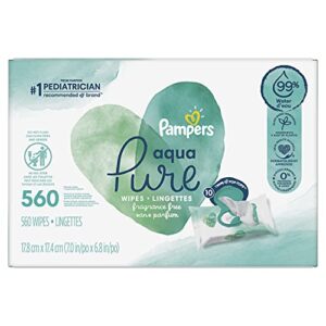 Pampers Aqua Pure Sensitive Baby Wipes 10X Pop-Top 560 Count