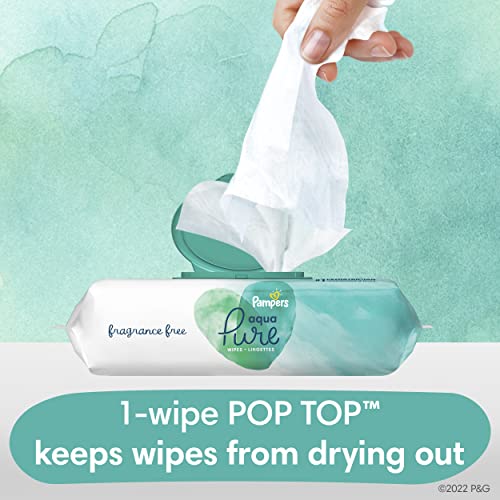 Pampers Aqua Pure Sensitive Baby Wipes 10X Pop-Top 560 Count