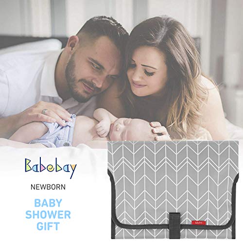Portable Changing Pad for Baby|Travel Baby Changing Pads for Moms, Dads|Waterproof Portable Changing Mat with Built-in Pillow|Excellent Baby Shower/Registry Gifts