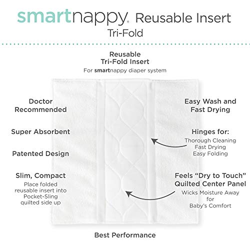 SmartNappy Cotton Muslin by Amazing Baby, NextGen Hybrid Cloth Diaper Cover + 1 Tri-fold Reusable Insert + 1 Reusable Booster, Mini Chevron, Gray, Size 3, 12-25 lbs
