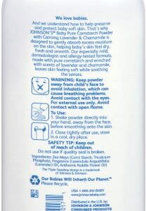 Johnson's Baby Naturally Derived Cornstarch Baby Powder with Aloe and Vitamin E for Delicate Skin, Hypoallergenic and Free of Parabens, Phthalates, and Dyes for Gentle Baby Skin Care, 1.5 oz