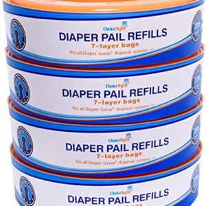 ChoiceRefill Compatible with Diaper Genie Pails, 4-Pack, 1080 count