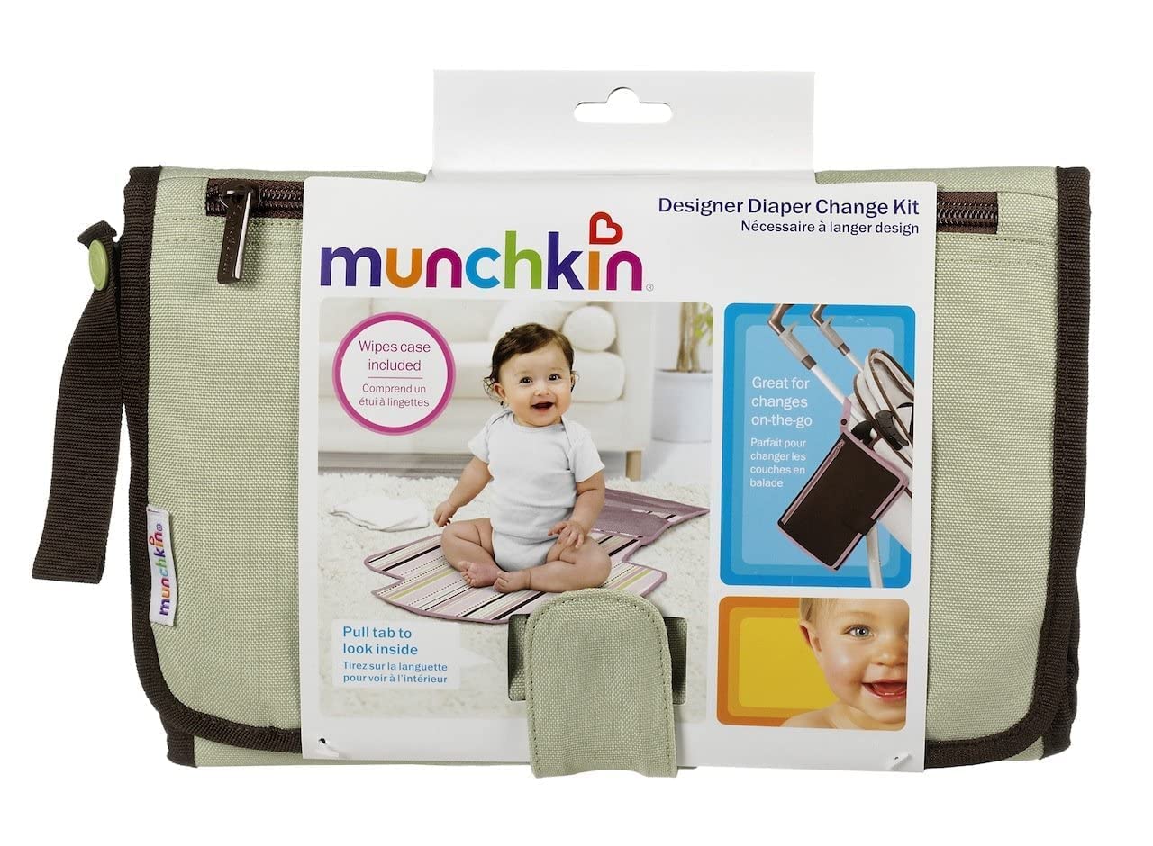 Munchkin® Go Change™ Portable Diaper Changing Kit with Changing Pad and Wipes Case, Grey