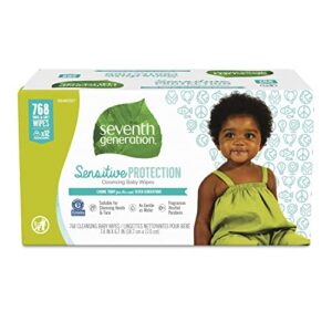 seventh generation baby wipes sensitive protection with snap seal diaper wipes 768 count