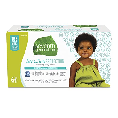 Seventh Generation Baby Wipes Sensitive Protection with Snap Seal Diaper Wipes 768 Count