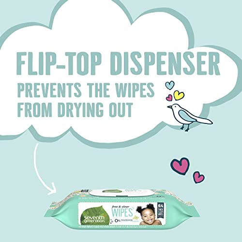 Seventh Generation Baby Wipes Sensitive Protection with Snap Seal Diaper Wipes 768 Count