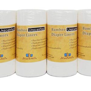 Bamboo Unscent Diaper Liners- Fragance Free and Chlorine Free(4PK) 400 Count by BlueSnail