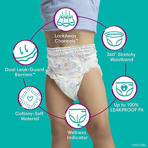 Diapers Size 6, 104 Count - Pampers Pull On Cruisers 360° Fit Disposable Baby Diapers with Stretchy Waistband, (Packaging & Prints May Vary)