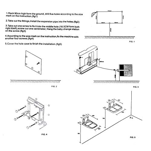 Modundry Baby Changing Diaper Station - Vertical Wall Mounted, Sturdy & Durable- with Safety Straps for Commercial Restrooms(White Granite)