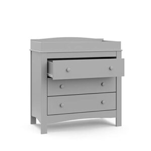 Graco Noah 3 Drawer Chest with Changing Topper, Baby and Kids Dresser, Universal Design for Children's Bedroom, Pebble Gray