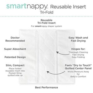 SmartNappy by Amazing Baby, NextGen Hybrid Cloth Diaper Cover + 1 Tri-fold Reusable Insert + 1 Reusable Booster, Pastel SeaCrystal, Solid, Size 3, 12-25 lbs, Green