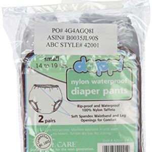 Dappi Waterproof 100% Nylon Diaper Pants, White, Small (2 Count)