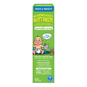 boudreaux’s butt paste with natural* aloe diaper rash cream, ointment for baby, 4 oz tube