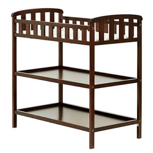 Dream On Me Emily Changing Table In Espresso, Comes With 1" Changing Pad, Features Two Shelves, Portable Changing Station, Made Of Sustainable New Zealand Pinewood