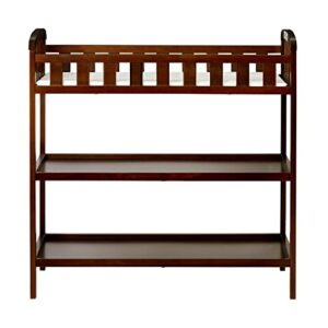 Dream On Me Emily Changing Table In Espresso, Comes With 1" Changing Pad, Features Two Shelves, Portable Changing Station, Made Of Sustainable New Zealand Pinewood