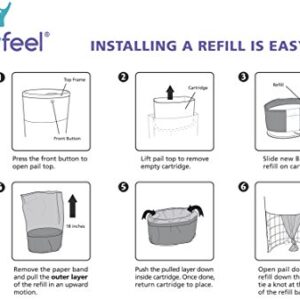 Babyfeel Refills Compatible with DEKOR PLUS Diaper Pails | 8 Pack | Exclusive 30% Extra Thickness | Diaper Pail Refills with Powerful Odor Elimination | Fresh Powder Scent | Holds up to 4640 Diapers