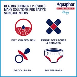 Aquaphor Baby Healing Ointment, Advanced Therapy for Chapped Cheeks and Diaper Rash, 3 Ounce (Pack of 3)