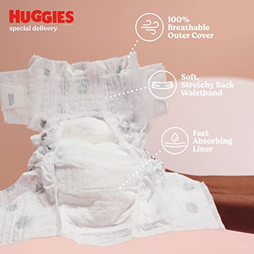 Hypoallergenic Baby Diapers Size 4 (22-37 lbs), Huggies Special Delivery, Fragrance Free, Safe for Sensitive Skin, 140 Ct