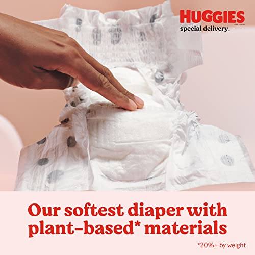 Hypoallergenic Baby Diapers Size 4 (22-37 lbs), Huggies Special Delivery, Fragrance Free, Safe for Sensitive Skin, 140 Ct