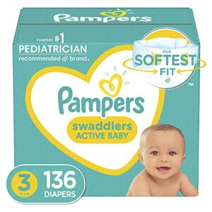 pampers swaddlers active baby diaper size 3 136 count