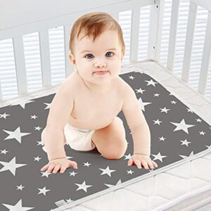 2 pack baby diaper changing pad maveek 19.6” x 27.5” waterproof changing mat portable diaper pad travel changing mat foldable absorbent mats for home and outdoor(2grey)