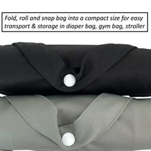 MOM & BAB Wet Bags for Baby Cloth Diapers, Swimsuits and Towels, Travel, Wet Dry Bag for Diaper Bag, Breast Pump Parts, Gym | Water & Odor Resistant (Black&Gray)