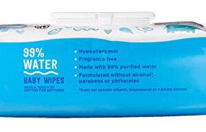 Amazon Brand - Mama Bear 99% Water Baby Wipes, Hypoallergenic, Fragrance Free,72 Count (Pack of 6)