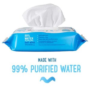 Amazon Brand - Mama Bear 99% Water Baby Wipes, Hypoallergenic, Fragrance Free,72 Count (Pack of 6)