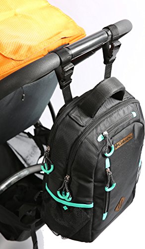 Columbia Carson Pass Backpack Diaper Bag - Black Large Diaper Bag with Multiple Organizer Pockets and Thermal Bottle Pocket with Therma-Flect Radiant Barrier