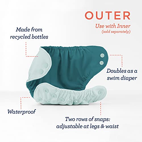 Esembly Cloth Diaper Outer, Waterproof Cloth Diaper Cover, Swim Diaper, Leak-Proof and Breathable Layer Over Prefolds, Flats or Fitteds, Reusable Diaper with Snap Closure, Size 2 (18-35lbs), Confetti