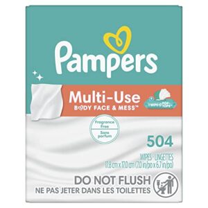 pampers baby wipes multi-use fragrance free 9x pop-top packs 504 count