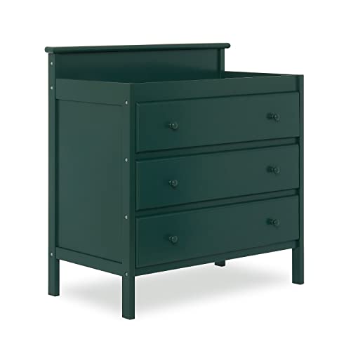 Dream On Me Mason Modern Changing Table with Free Changing Pad in Olive, Three Spacious Drawers, Made of New Zealand Pinewood, Includes 1" Mattress Pad and Anti-Tipping Kit