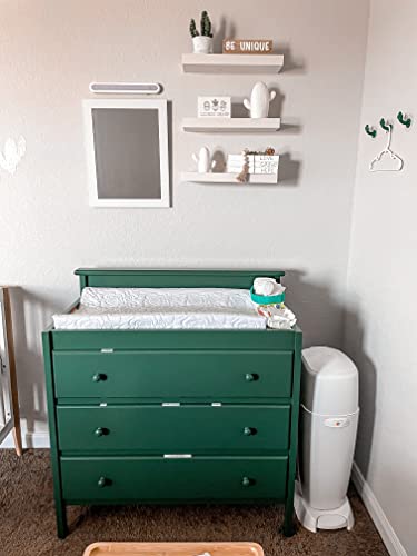 Dream On Me Mason Modern Changing Table with Free Changing Pad in Olive, Three Spacious Drawers, Made of New Zealand Pinewood, Includes 1" Mattress Pad and Anti-Tipping Kit