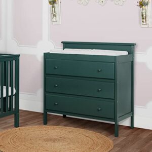 Dream On Me Mason Modern Changing Table with Free Changing Pad in Olive, Three Spacious Drawers, Made of New Zealand Pinewood, Includes 1" Mattress Pad and Anti-Tipping Kit