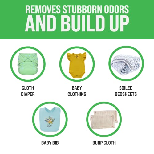 Rockin' Green Baby Cloth Diaper Detergent(90 Loads), Plant based, All Natural Laundry Detergent Powder, Vegan and Biodegradable Odor Fighter, Safe for Sensitive Skin, 45 oz (Unscented).