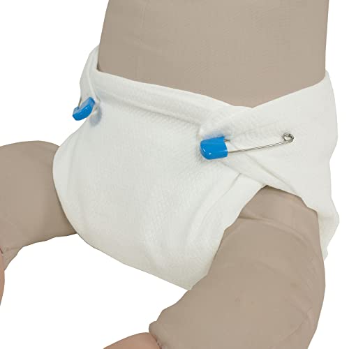 OsoCozy Bleached Birdseye Flat Cloth Diapers - 27.5 x 30.5 Inches, One-Layer Flat Cloth Baby Nappies Made of Soft, Durable 100% Birdseye Weave Cotton - White, 1 Dozen