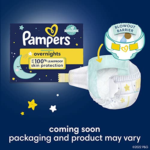 Diapers Size 4, 104 Count - Pampers Swaddlers Overnights Disposable Baby Diapers, Enormous Pack (Packaging & Prints May Vary)