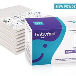 Babyfeel Refills Compatible with DEKOR PLUS Diaper Pails | 4 Pack | Exclusive 30% Extra Thickness | Diaper Pail Refills with Powerful Odor Elimination | Fresh Powder Scent | Holds up to 2320 Diapers