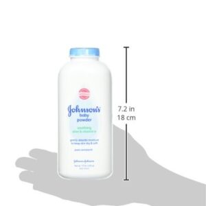 Johnson's Baby Powder, Naturally Derived Cornstarch with Aloe & Vitamin E for Delicate Skin, Hypoallergenic and Free of Parabens, Phthalates, and Dyes for Gentle Baby Skin Care, 15 oz