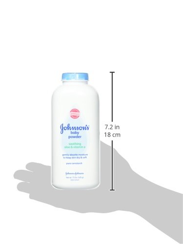 Johnson's Baby Powder, Naturally Derived Cornstarch with Aloe & Vitamin E for Delicate Skin, Hypoallergenic and Free of Parabens, Phthalates, and Dyes for Gentle Baby Skin Care, 15 oz