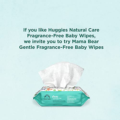 Amazon Brand - Mama Bear Gentle Fragrance-Free Baby Wipes, Hypoallergenic, 800 Count, 100 Count (Pack of 8)