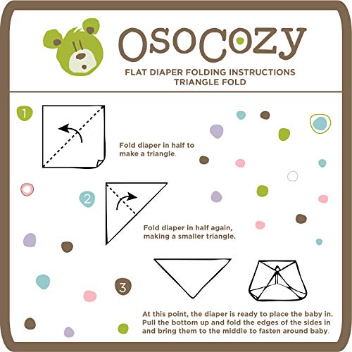 OsoCozy Unbleached Birdseye Flat Cloth Diapers (6 Pack) - 27 x 27 Inches, One-Layer Flat Cloth Baby Nappies Made of Soft, Durable 100% Birdseye Weave Cotton