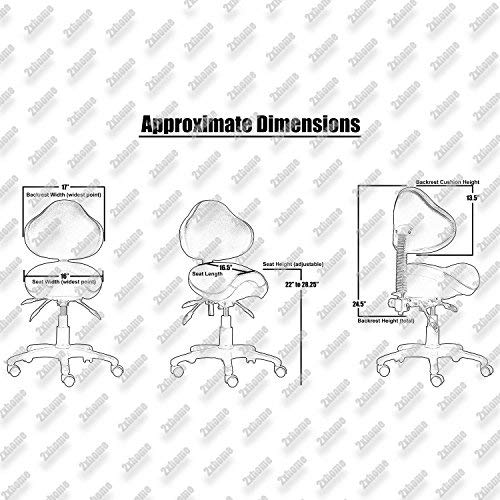 2xhome - Ergonomic Adjustable Rolling Saddle Stool Chair with Back Wheels Support for Clinic Hospital Pharmacy Medical Beauty Lab Exam Office Technician Physical Therapy Physician Dental