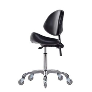 frniamc adjustable saddle stool chairs with back support ergonomic rolling seat for medical clinic hospital lab pharmacy studio salon workshop office and home