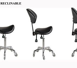 FRNIAMC Adjustable Saddle Stool Chairs With Back Support Ergonomic Rolling Seat For Medical Clinic Hospital Lab Pharmacy Studio Salon Workshop Office And Home