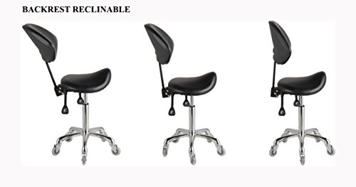 FRNIAMC Adjustable Saddle Stool Chairs With Back Support Ergonomic Rolling Seat For Medical Clinic Hospital Lab Pharmacy Studio Salon Workshop Office And Home