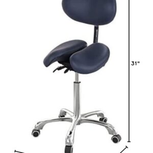 Master Massage Berkeley Ergonomic Split Seat Style Backrest Saddle Stool With Two Tilting Option In Royal Blue, 1count